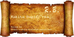 Rakita Boglárka névjegykártya